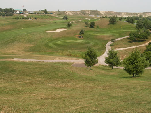 View of the sixth tee boxes