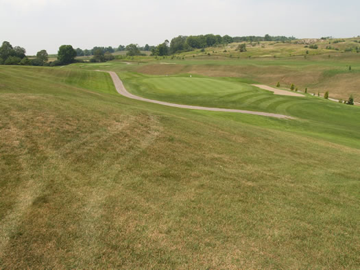 View from on top of the hill between the fifth and sixth holes